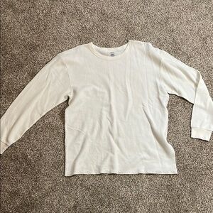 Fruit of the Loom Cream Waffle Knit Long Sleeve